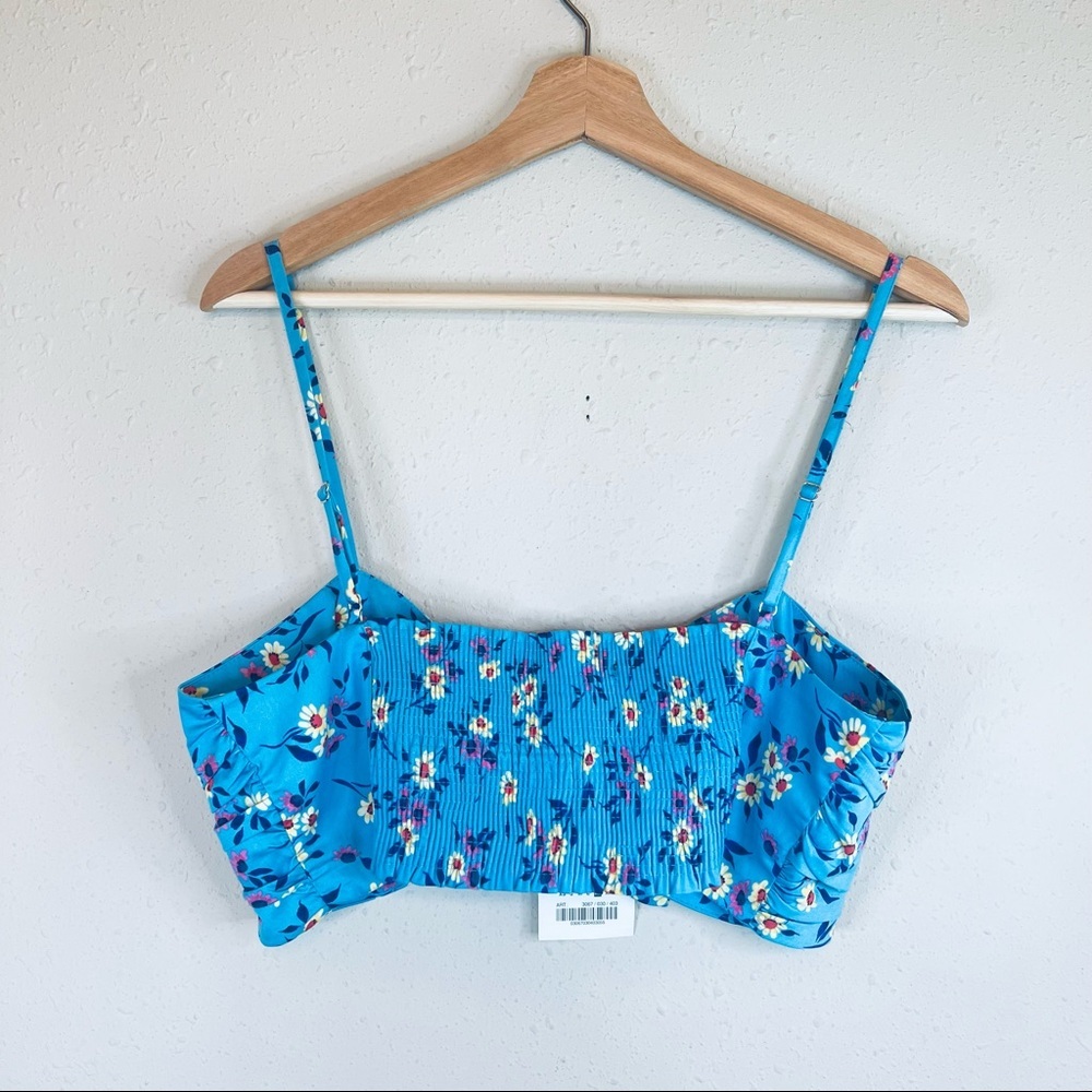 Zara Floral Print Women’s Blue Multi Cropped Top Size XL NWT - Picture 6 of 10